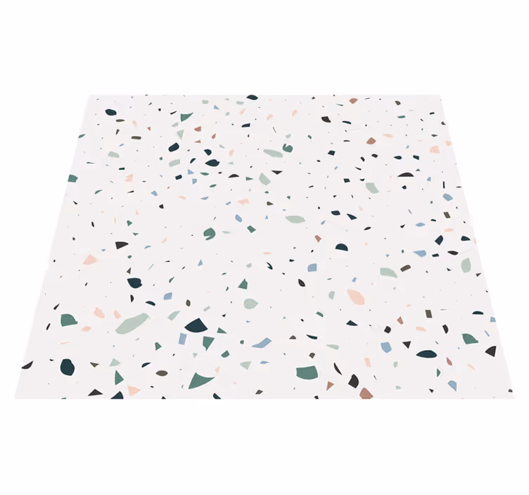 Vinyl teppich badezimmer weißer terrazzo - TenStickers