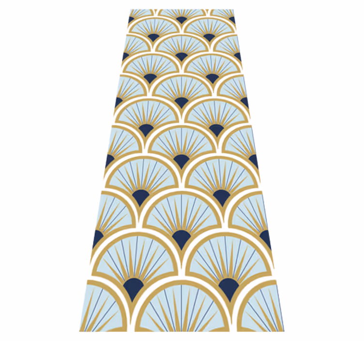 Vinyl teppich badezimmer in blau nuancen im art deco stil - TenStickers
