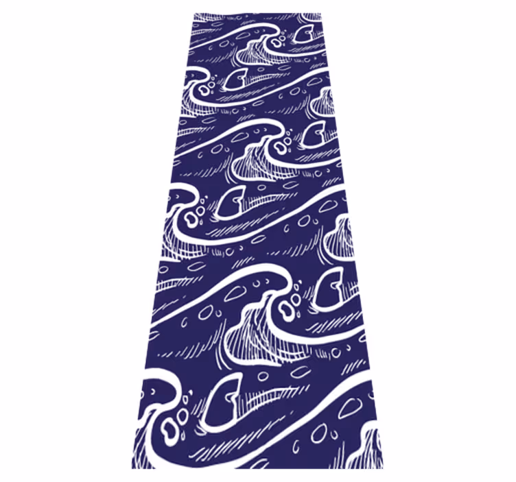 Vinyl teppich badezimmer blauer wellenmuster hintergrund - TenStickers