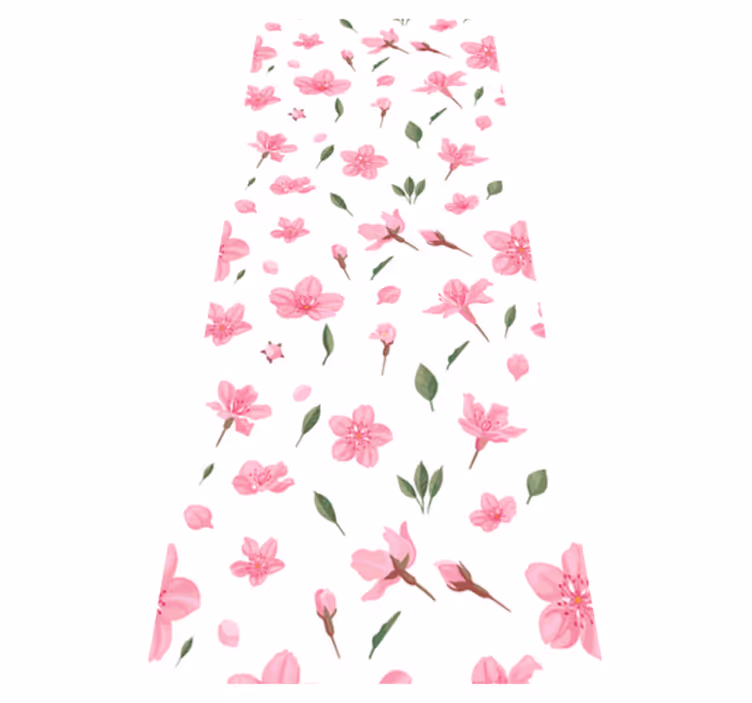 Vinyl teppich badezimmer aquarell pastellrosa blüten - TenStickers