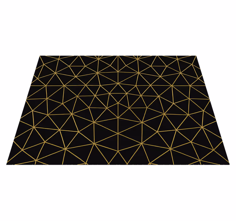 Vinyl teppich geometrisch mitternachtsgold muster - TenStickers