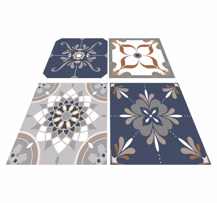 Vinyl teppich badezimmer klassische blumen - TenStickers