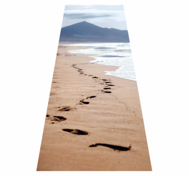 Vinyl teppich badezimmer fußabdruck am strand - TenStickers