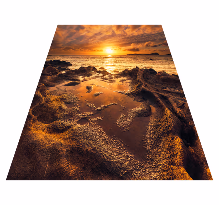 Vinyl teppich badezimmer bewölkter sonnenuntergang - TenStickers