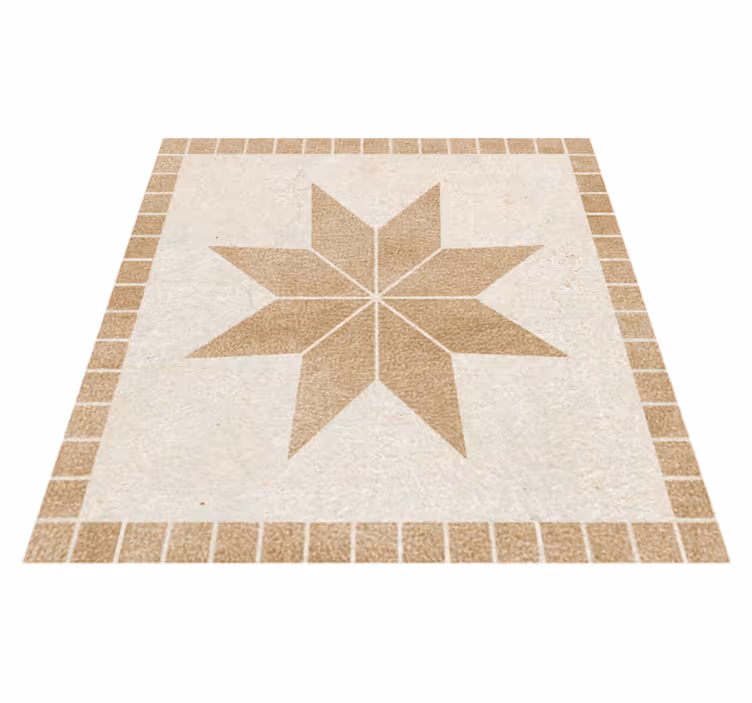 Vinyl teppich badezimmer braune sternfliese - TenStickers