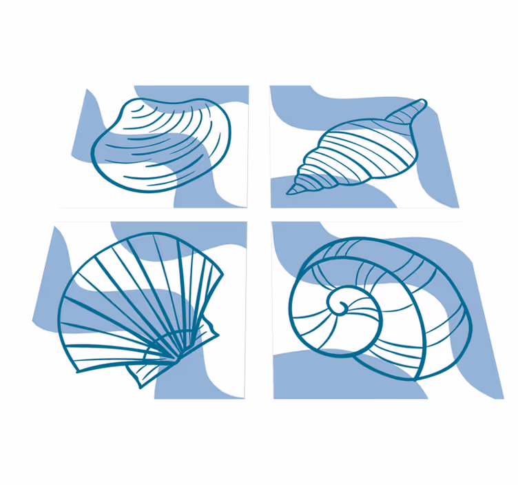 Vinyl teppich badezimmer muschelmuster fliesen - TenStickers