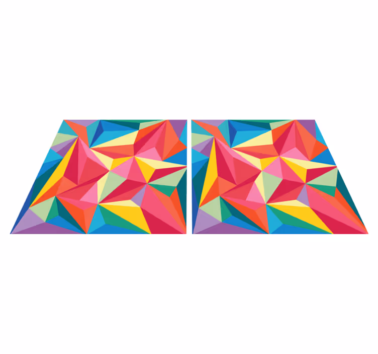 Vinyl teppich badezimmer mit buntem geometrischen muster - TenStickers