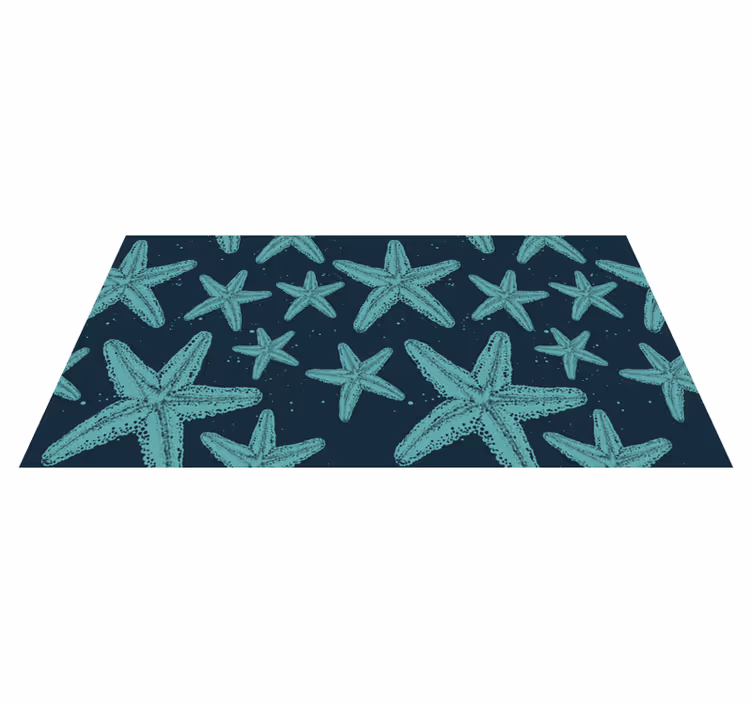 Vinyl teppich badezimmer starfish blautöne möbel - TenStickers