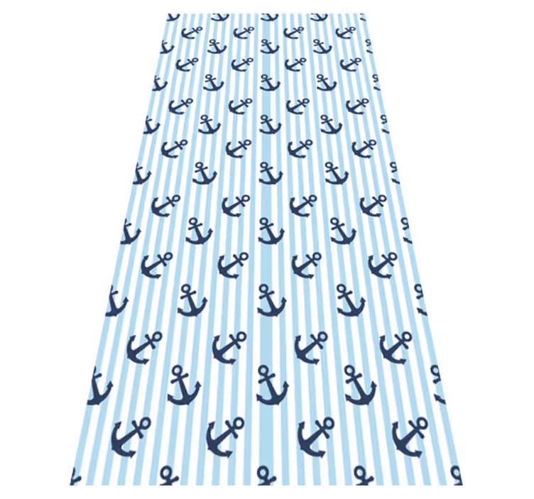 Vinyl teppich badezimmer mit navyblauem streifenmuster - TenStickers