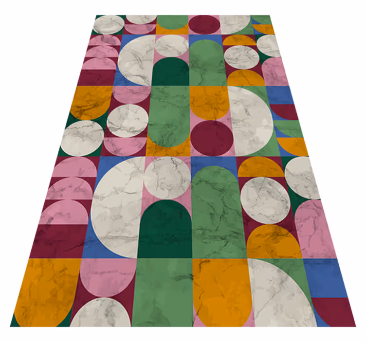 Vinyl teppich badezimmer mit geometrischen texturen - TenStickers