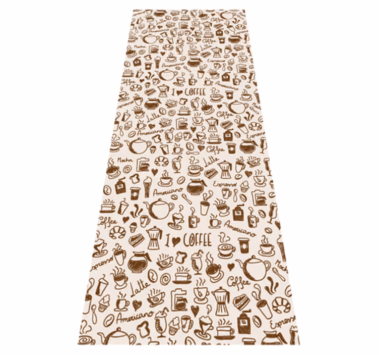 Vinyl teppich küche mit kaffeemotiv für türen - TenStickers
