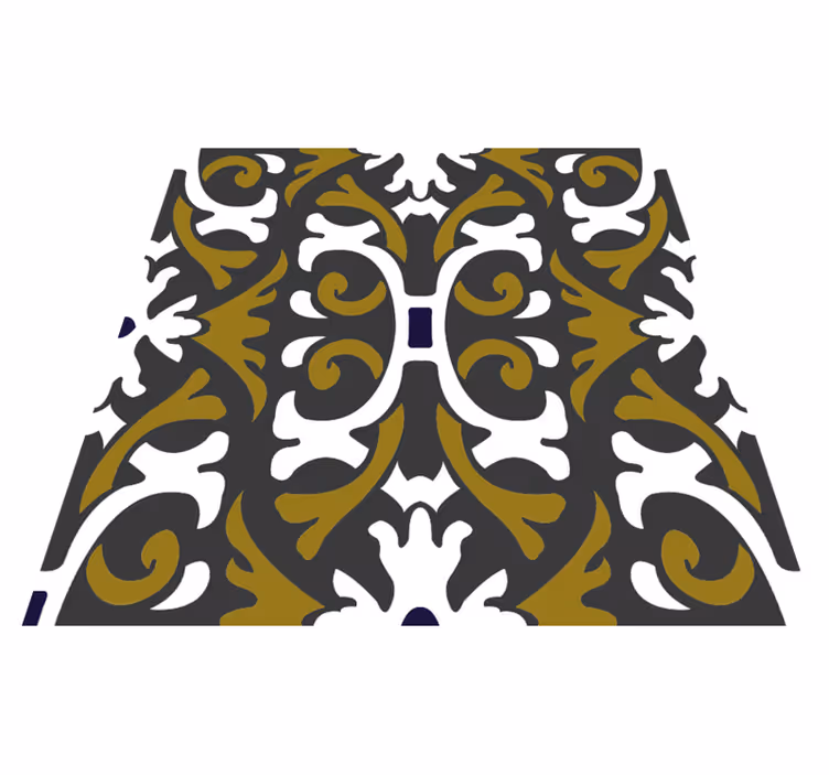 Vinyl teppich küche vintage beige florale fliesen - TenStickers