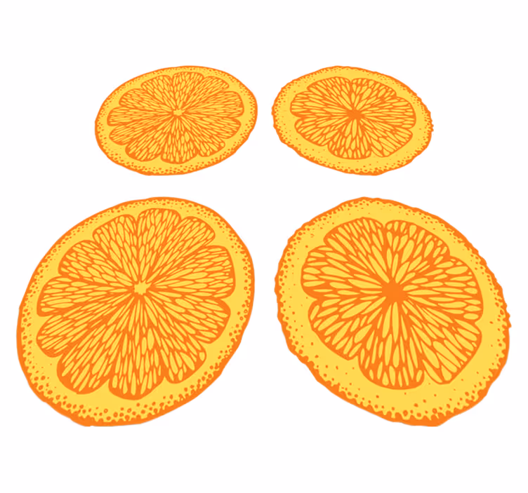 Vinyl teppich küche mit orangefarbenem handzeichnungsmuster - TenStickers