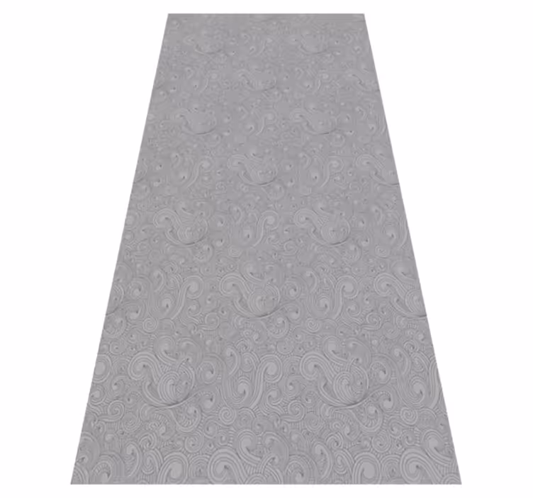 Vinyl teppich küche blumiges muster in grautönen - TenStickers