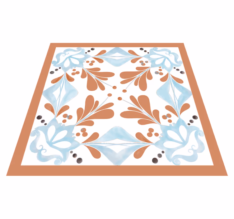 Vinyl teppich küche florale mediterrane fliesen - TenStickers