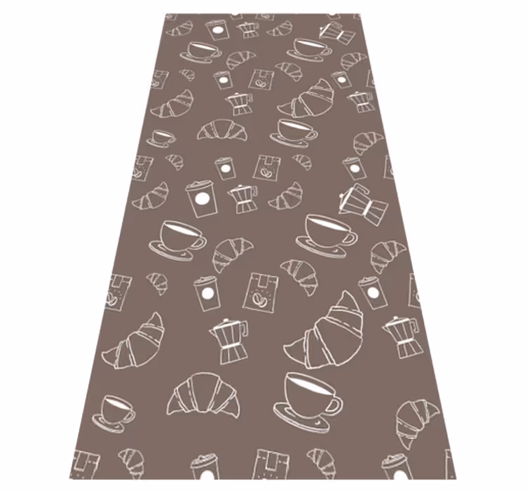 Vinyl teppich küche croissant café design - TenStickers