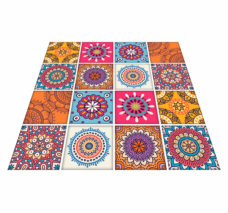 Vinyl teppich küche mandala fliesen - TenStickers
