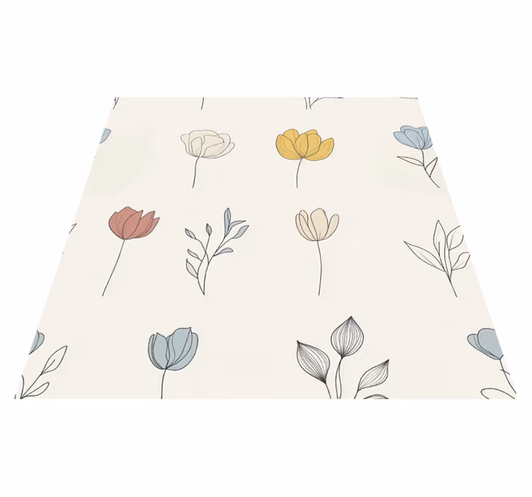 Vinyl teppich küche mit blumenmuster set - TenStickers
