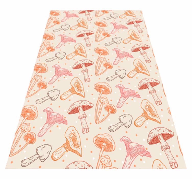 Vinyl teppich küche aquarell pilze set - TenStickers