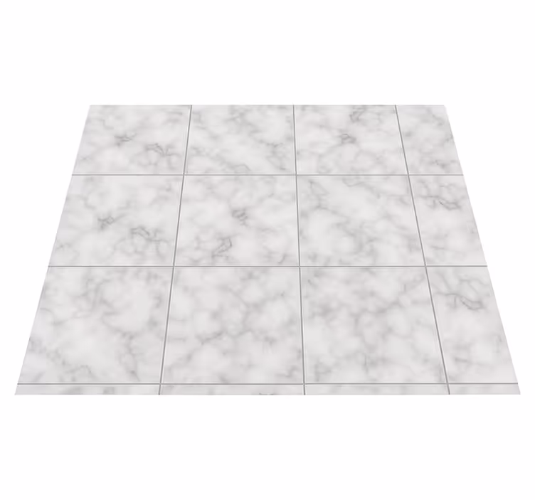 Vinyl teppich küche quadrat weiße marmorfliese - TenStickers