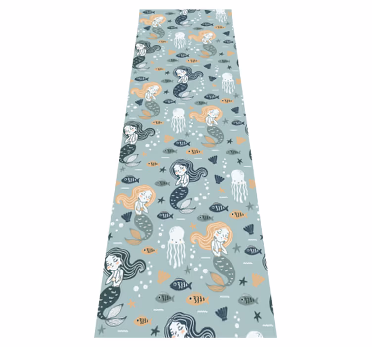 Vinyl teppich schlafzimmer mit blauem meerjungfrau-muster - TenStickers