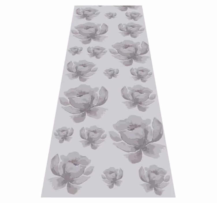 Vinyl teppich schlafzimmer graues blumenmuster der 80er - TenStickers
