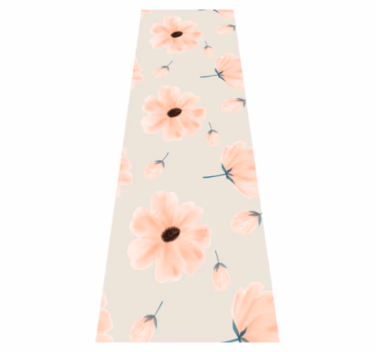 Vinyl teppich schlafzimmer große blumen aquarell beige - TenStickers