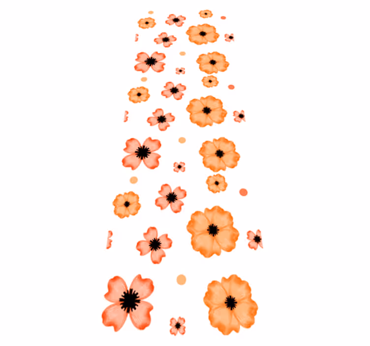 Vinyl teppich schlafzimmer in orange und pink aquarellmuster - TenStickers
