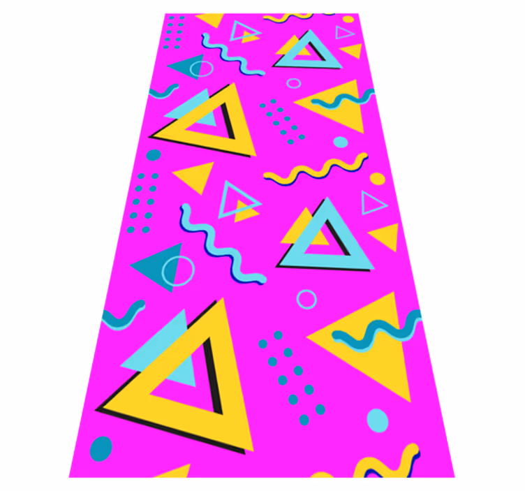 Vinyl teppich schlafzimmer memphis retro 80er geometrie - TenStickers
