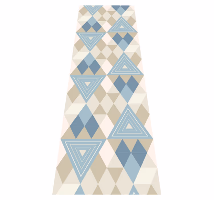 Vinyl teppich schlafzimmer geometrisches blau-muster - TenStickers