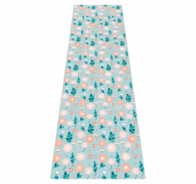 Vinyl teppich schlafzimmer blaue blumen shabby chic - TenStickers