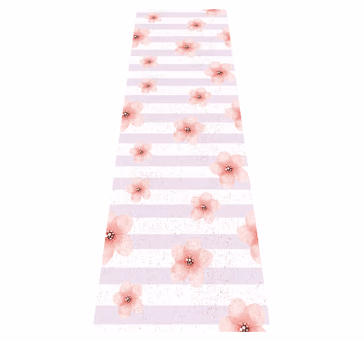 Vinyl teppich schlafzimmer im shabby chic mit rosa streifen - TenStickers