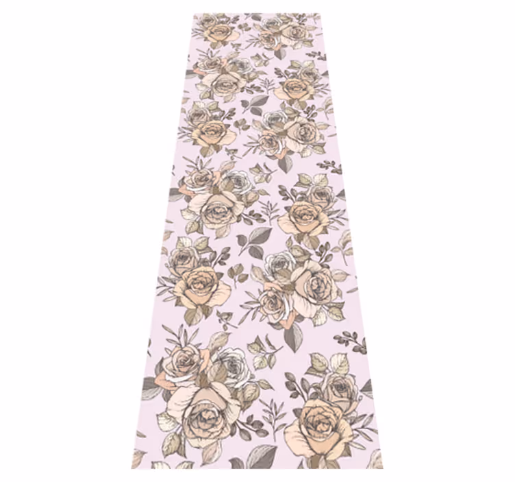 Vinyl teppich schlafzimmer mit vintage rosenmuster - TenStickers
