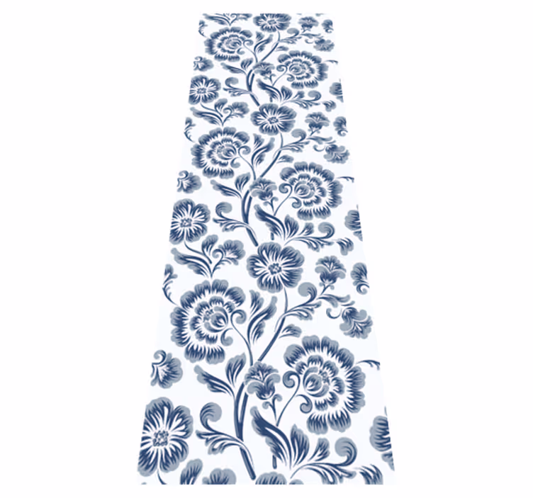 Vinyl teppich schlafzimmer mit blauen blumenmuster - TenStickers