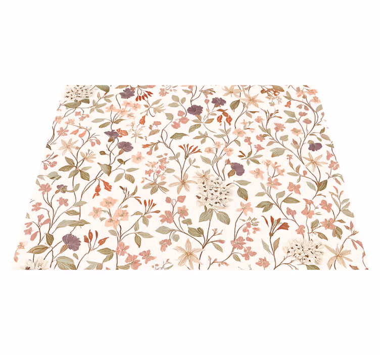 Vinyl teppich schlafzimmer mit pinkem blumendesign - TenStickers