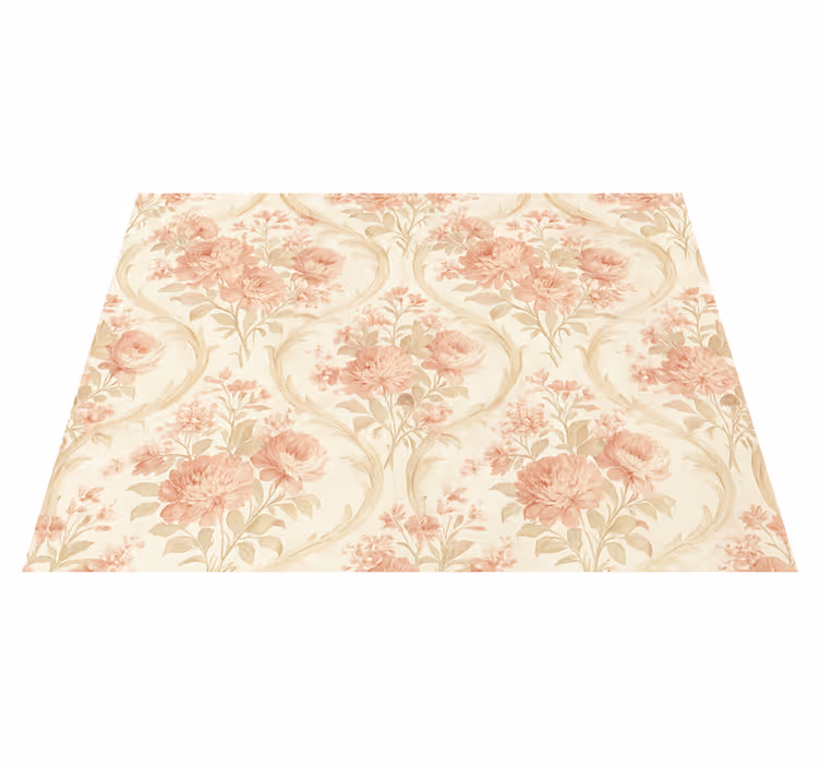 Vinyl teppich schlafzimmer mit vintage blumenmuster - TenStickers