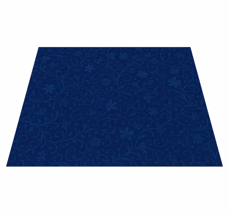 Vinyl teppich schlafzimmer mit navyblauem blumenmuster - TenStickers