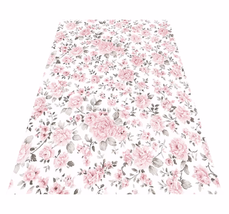 Vinyl teppich schlafzimmer im alten retro blumen design - TenStickers