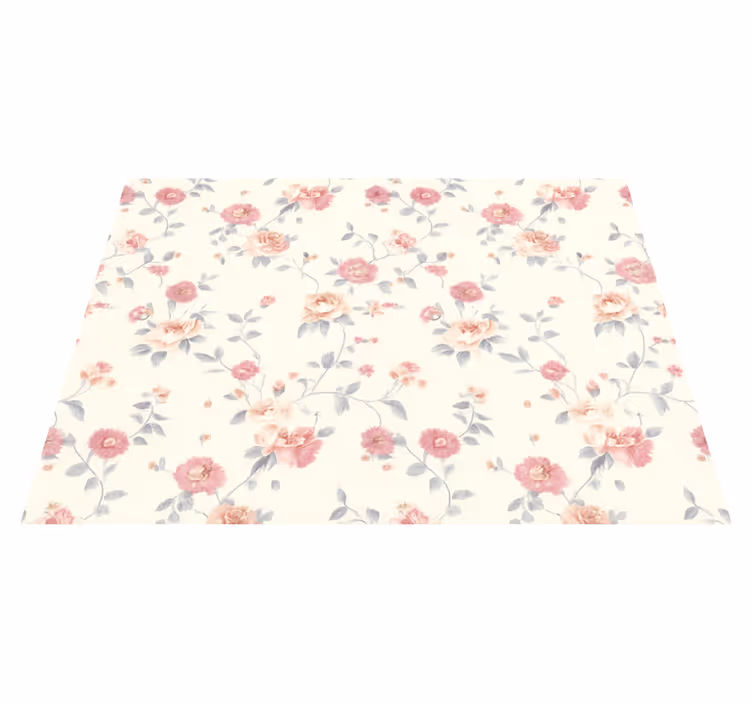 Vinyl teppich schlafzimmer mit floralem textildruck - TenStickers