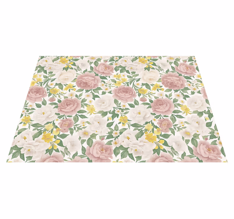 Vinyl teppich schlafzimmer mit rauchigem botanischen muster - TenStickers