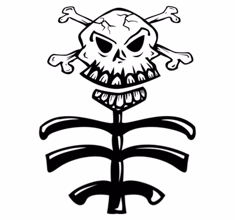 Vinyl teppich schlafzimmer mit totenkopf und baumstamm - TenStickers