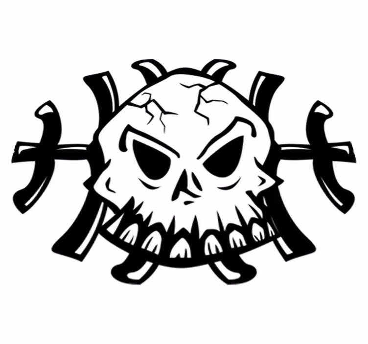 Vinyl teppich schlafzimmer mit totenkopf-design - TenStickers