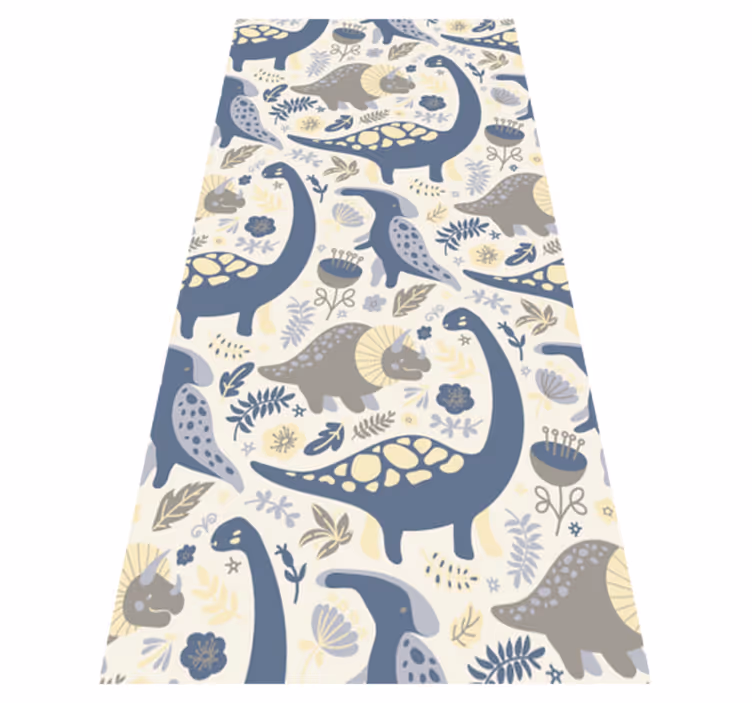 Vinyl teppich schlafzimmer blaue dinosaurier im nordic stil - TenStickers