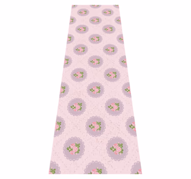 Vinyl teppich schlafzimmer im shabby chic rosa karomuster - TenStickers