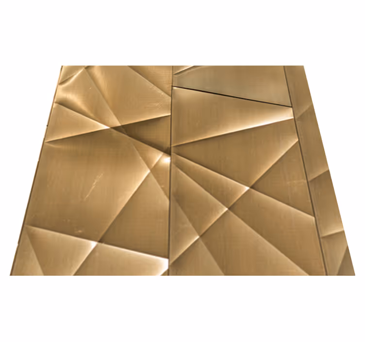 Vinyl teppich schlafzimmer mit 3d gold polygonmuster - TenStickers