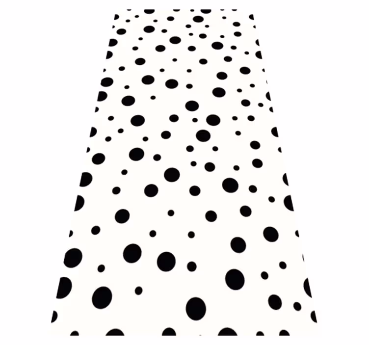 Vinyl teppich schlafzimmer polka-muster schwarz weiß - TenStickers