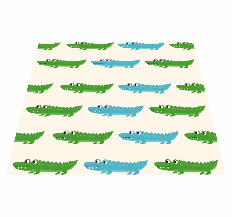Vinyl teppich schlafzimmer kinder krokodil grün blau - TenStickers