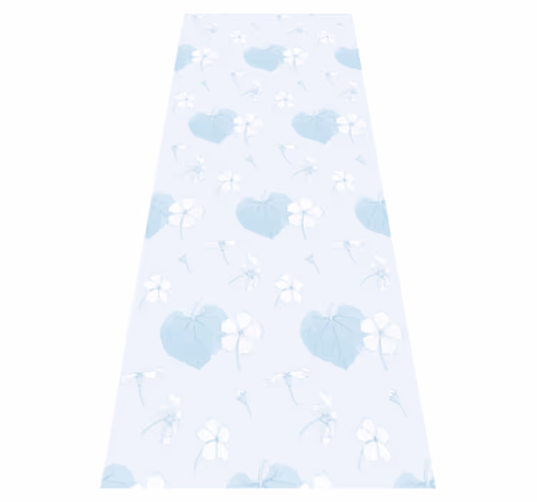 Vinyl teppich schlafzimmer mit blauen blumenmuster 80er - TenStickers