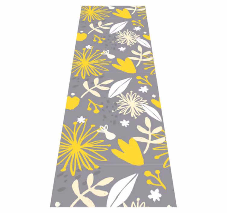Vinyl teppich schlafzimmer pantone vintage blumen - TenStickers
