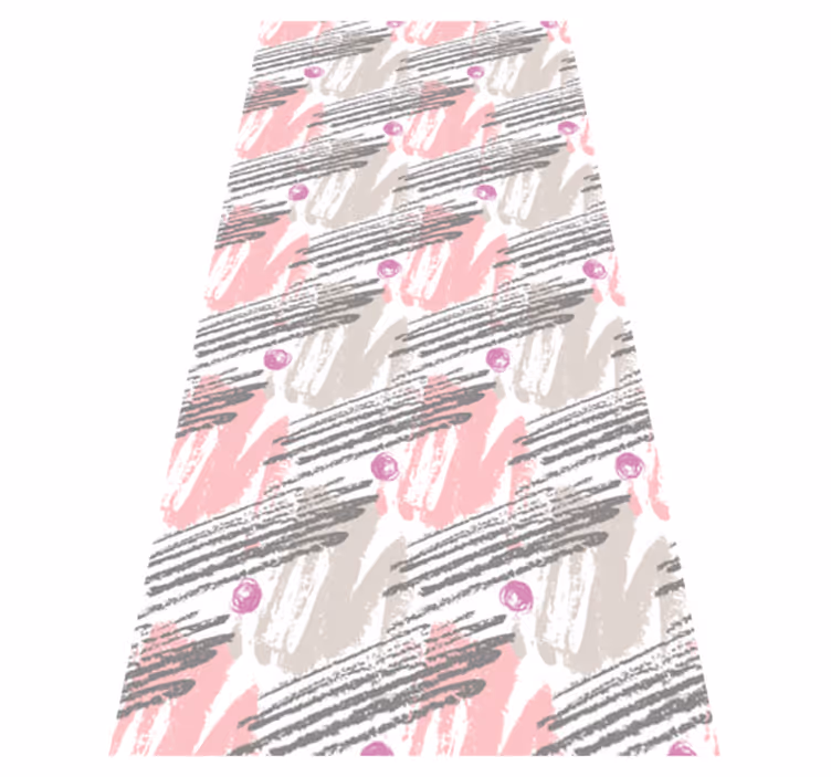 Vinyl teppich schlafzimmer in pink und grau pinselstriche - TenStickers
